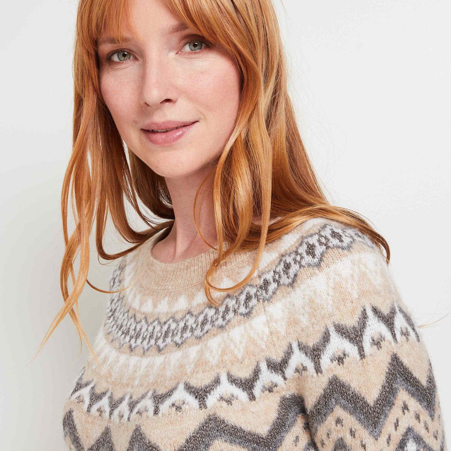 Robe pull jacquard femme