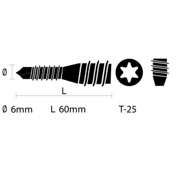 GAMMA afstandsschroef 6.0x60 mm verzinkt 10 stuks
