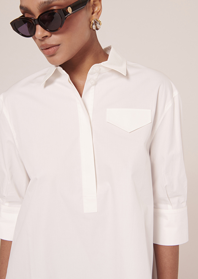 Top Tallulahblanc en popeline