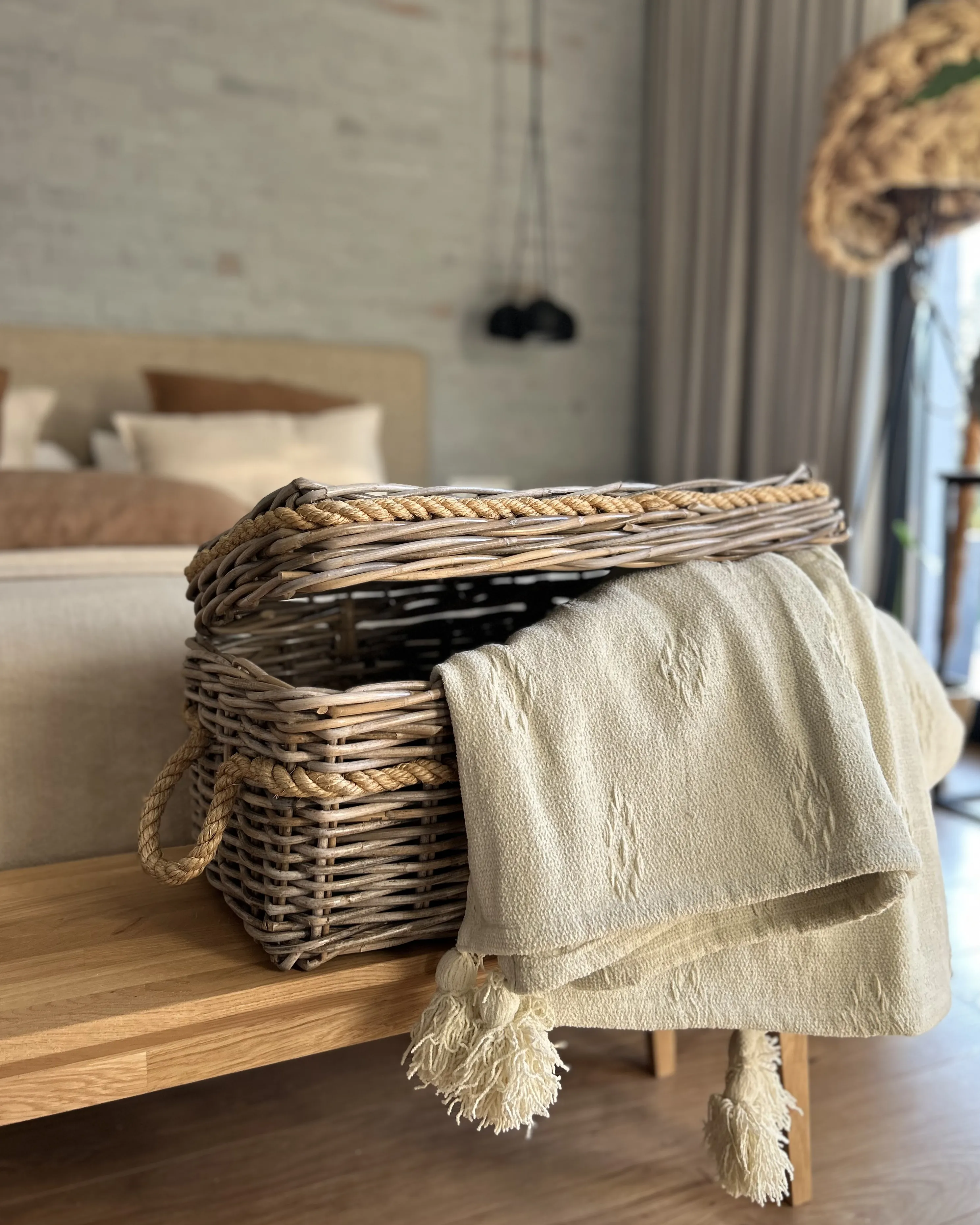 Sprei KAZY Katoen 220 x 240 cm Beige