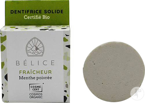 Bélice Fraîcheur Dentifrice Solide Menthe Poivrée Bio 18g