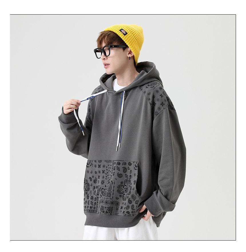 Dandyluxe - Hoodie met paisleyprintpaneel
