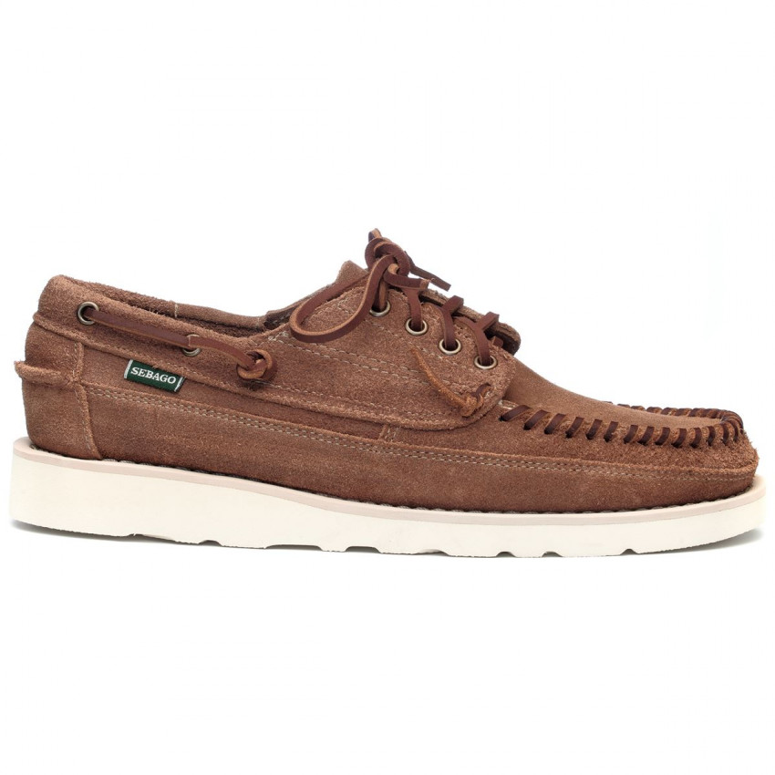 KEUKA Beige Camel-Mocassin en daim pour homme