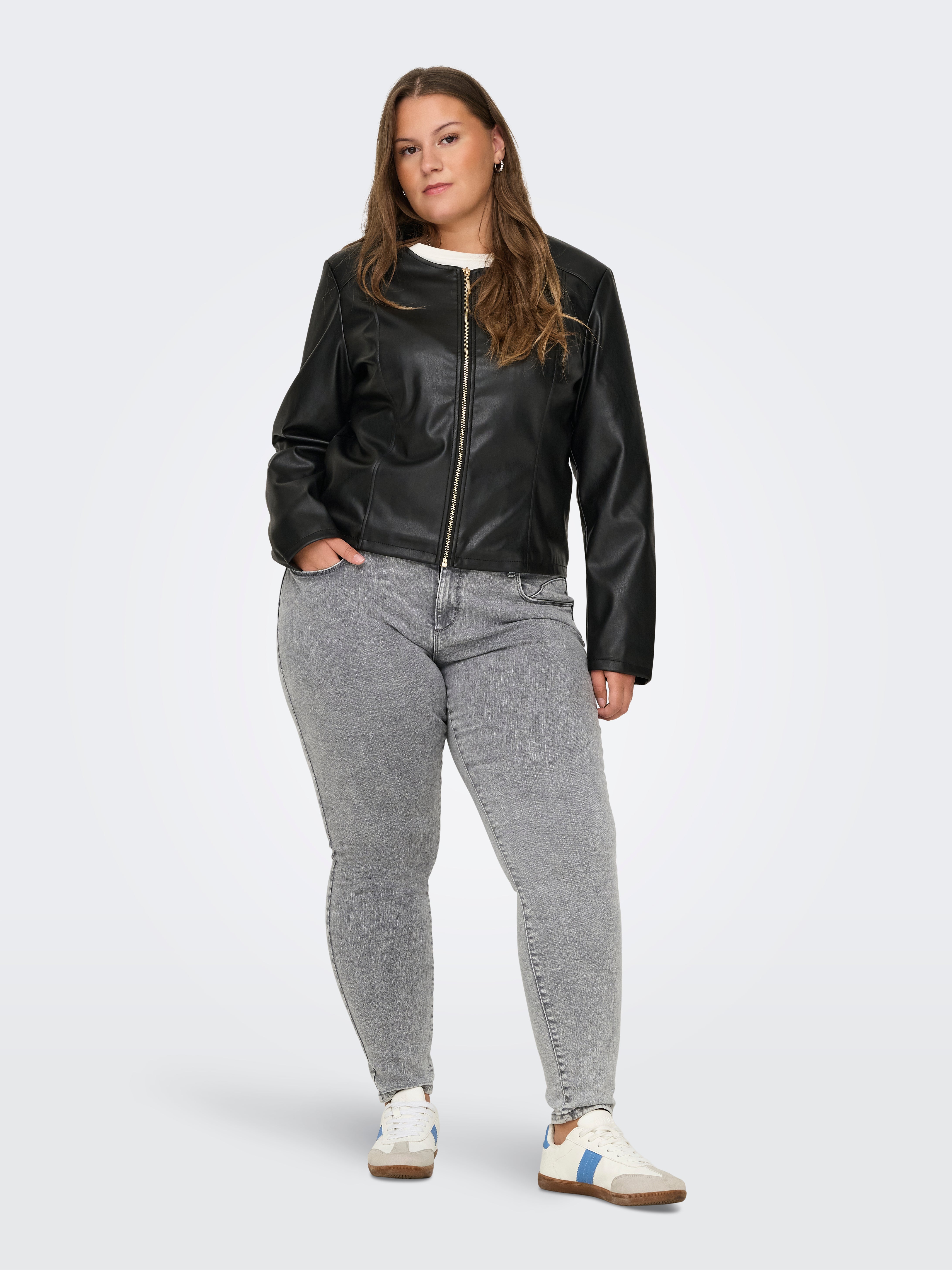 CARECHO Kunstlederjacke Black