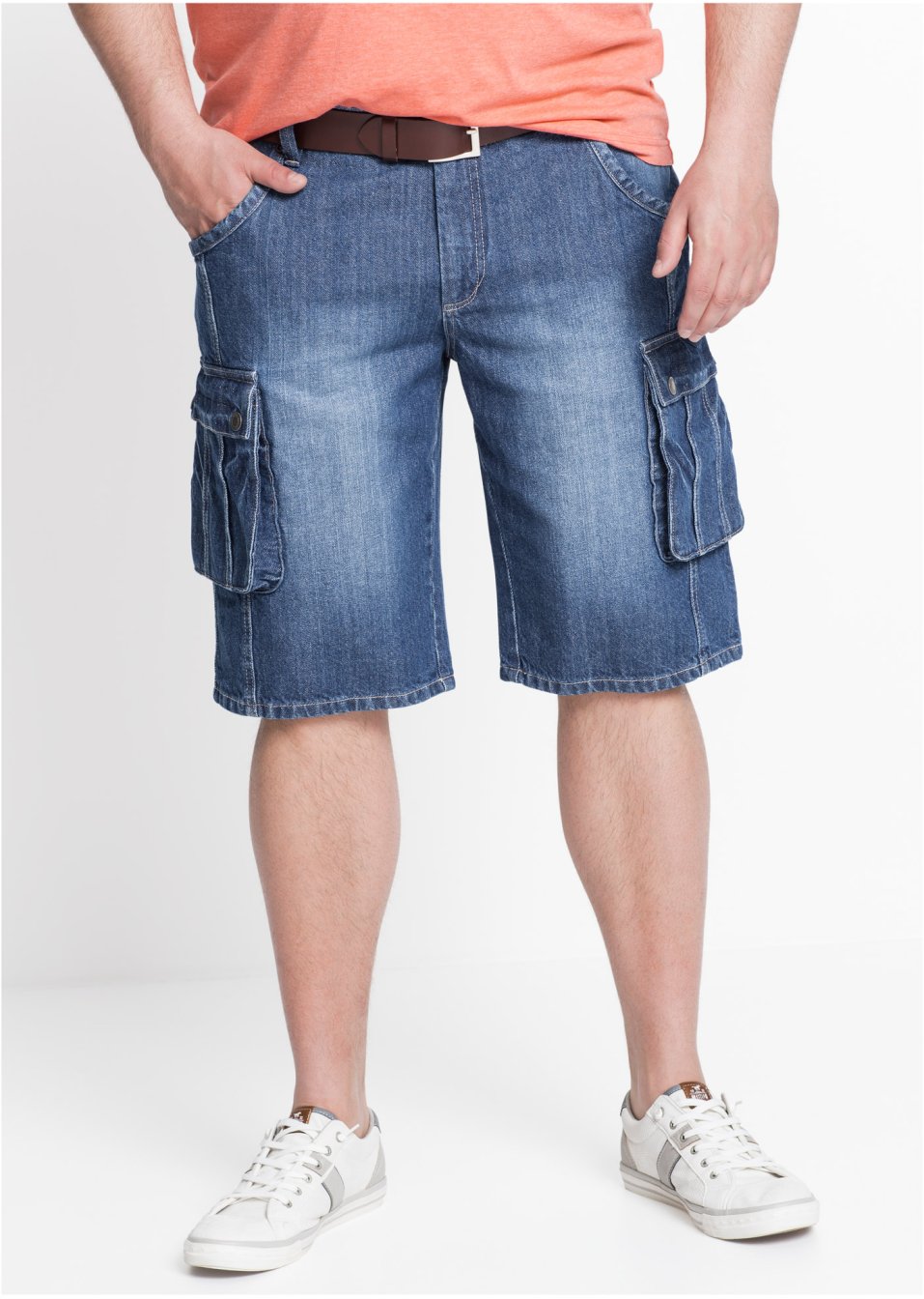 Bermuda cargo en jean Regular Fit
