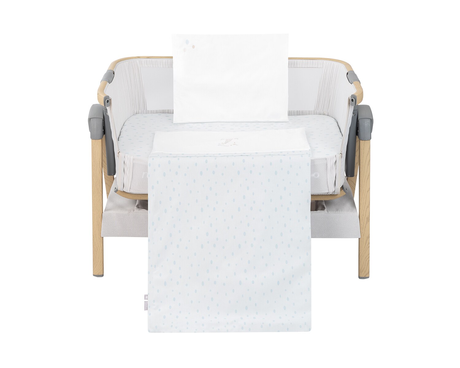 Kikkaboo Babywiege Bettwäsche-Set 5-tlg, Decke 85 x 55, Kissen 45 x 35, Laken grün