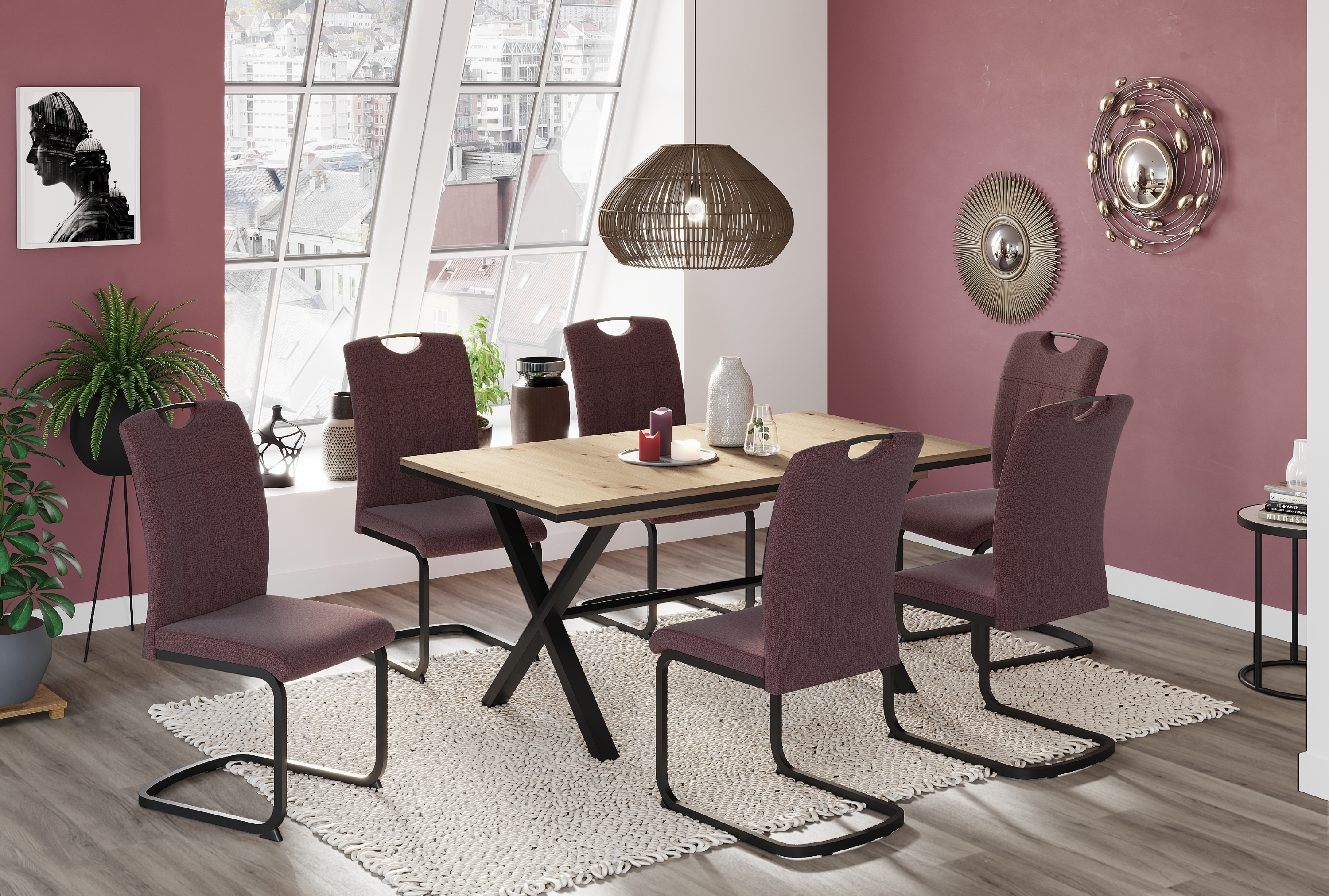 Freischwinger BRITTA 4er Set wildberry