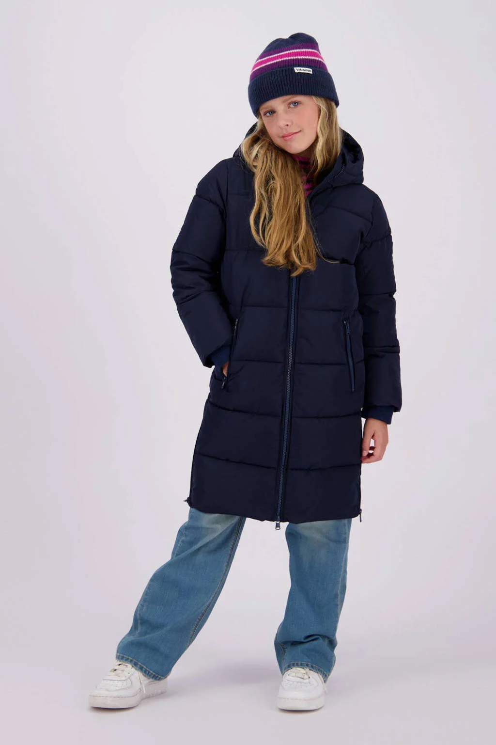 Vingino gewatteerde winterjas Taire donkerblauw