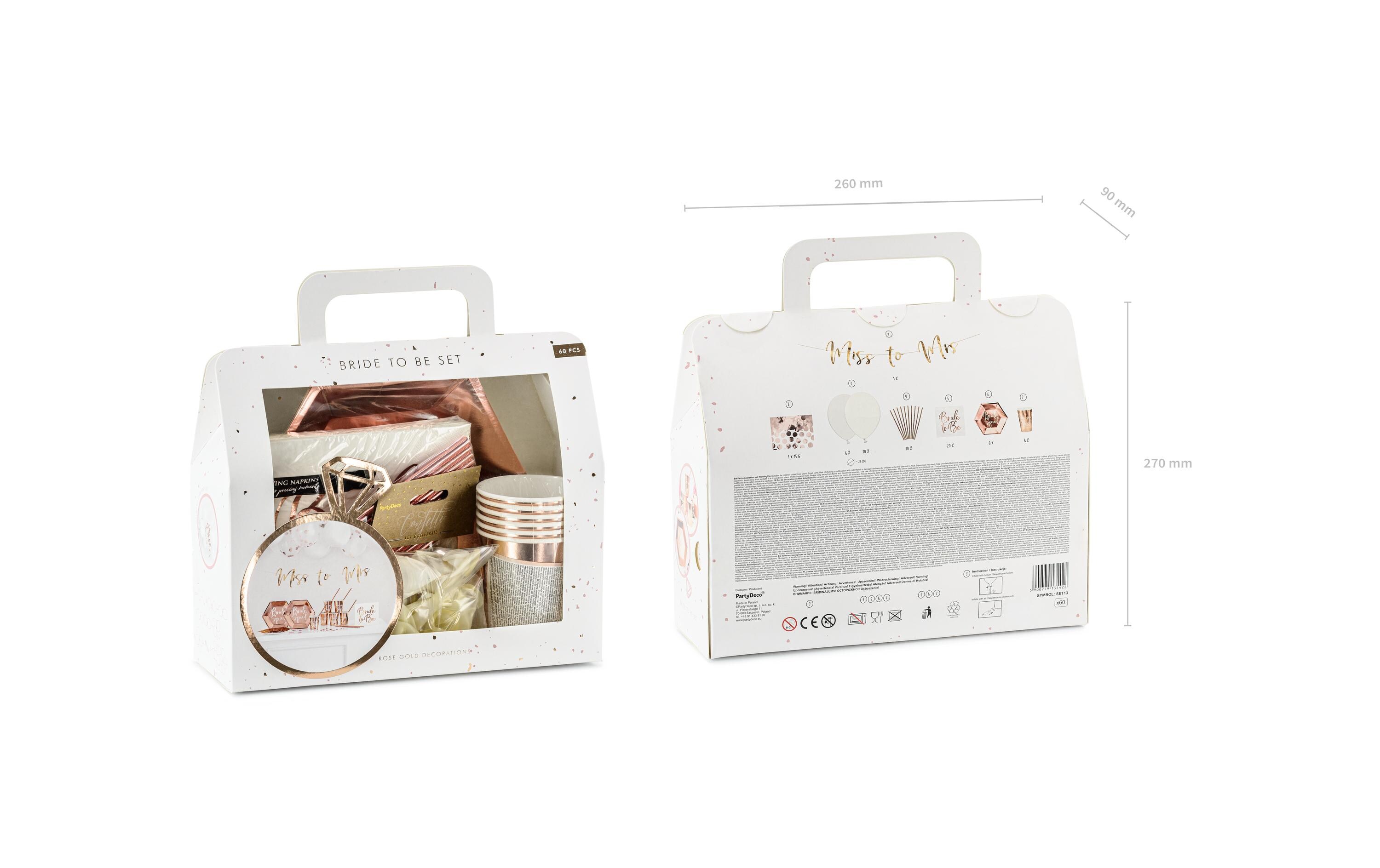 Partyset Bachelorette Party 7-teilig, RosegoldDekorations-Set für den Poltertag oder Polterabend