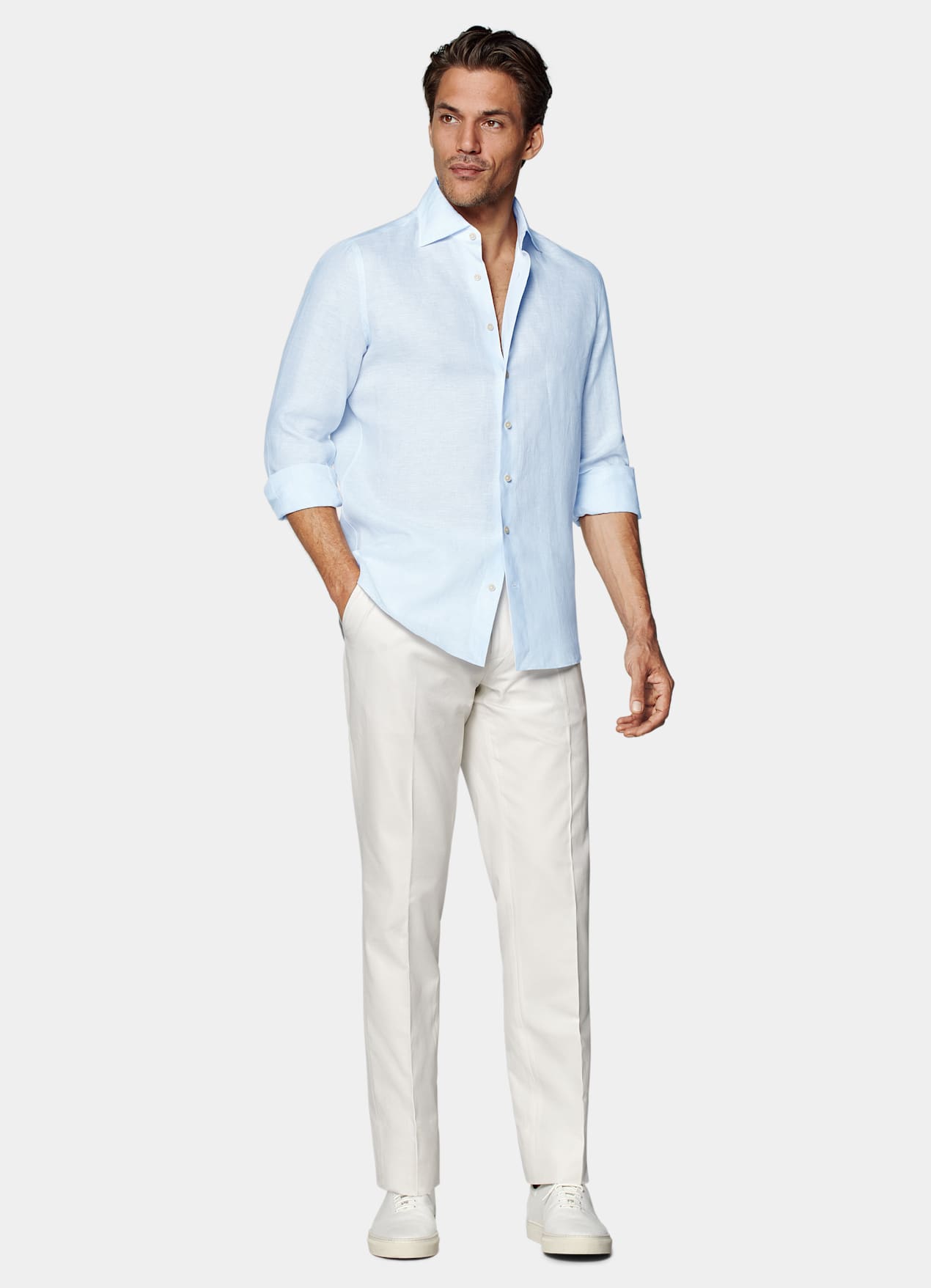 Chemise coupe ajustée bleu clair