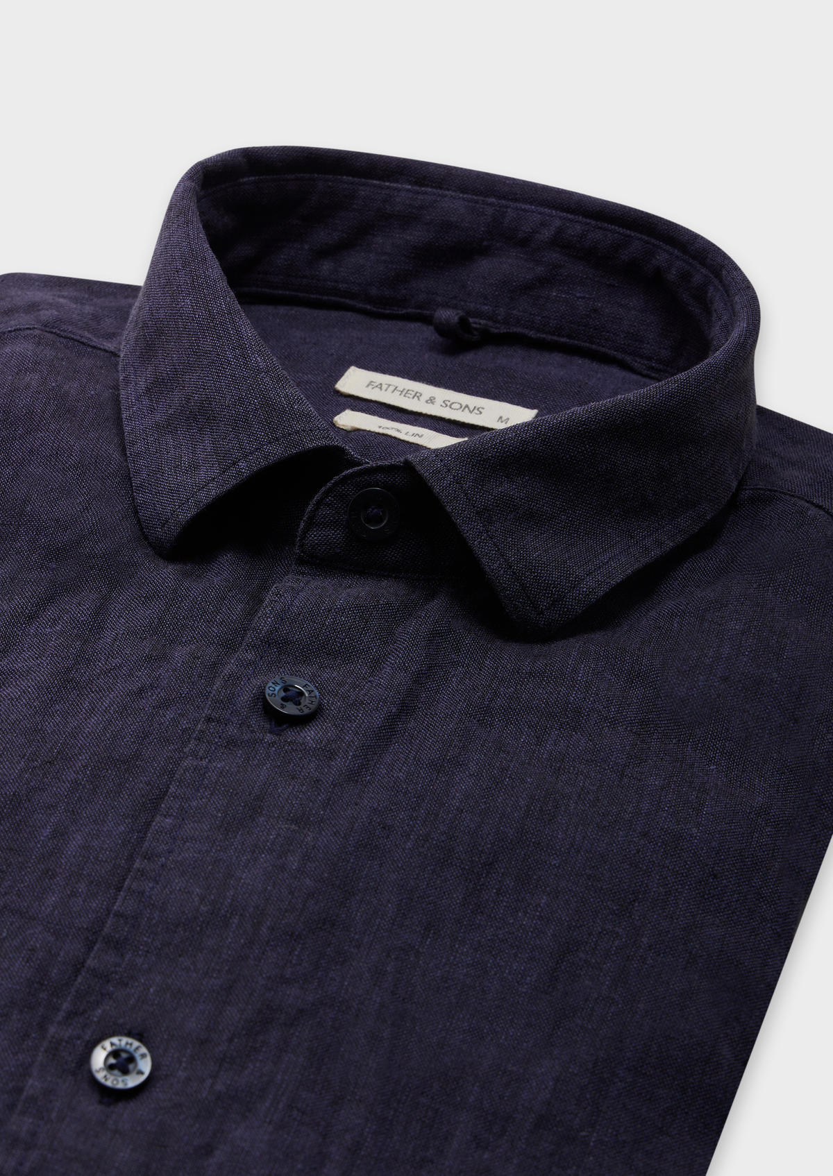 Chemise sport Slim en lin uni bleu marine