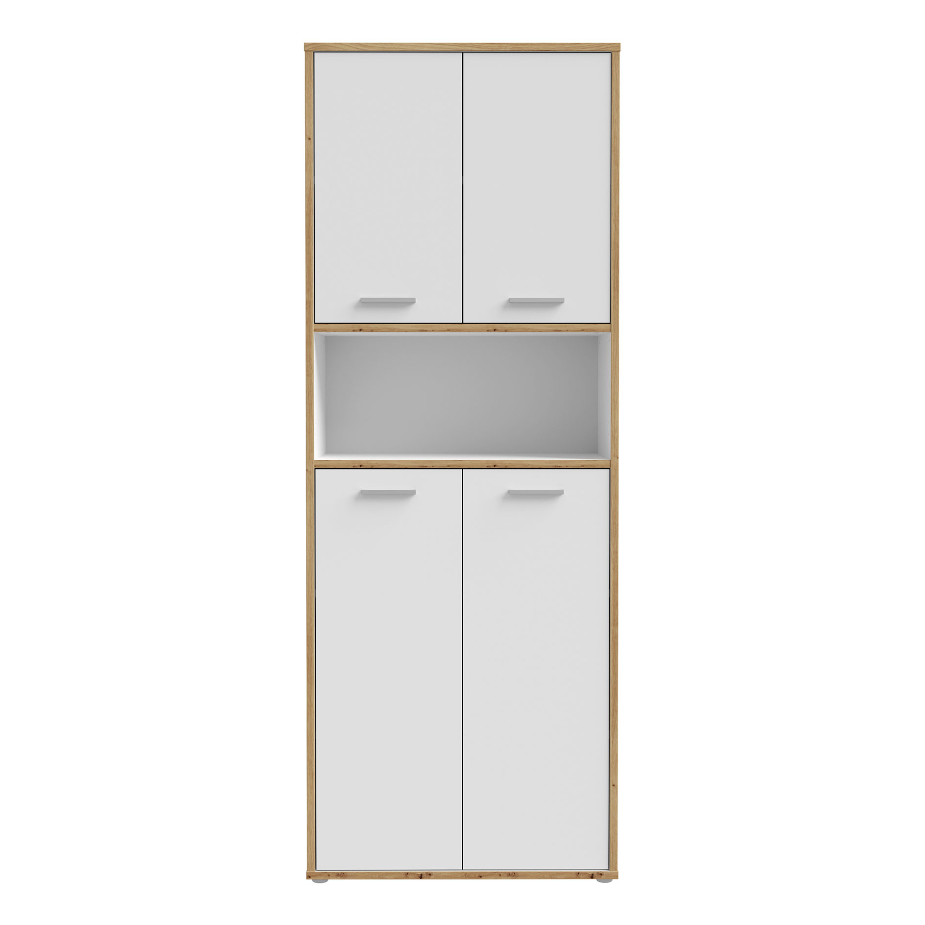 Schrank - weiß-Artisan Eiche - mit offenem Fach