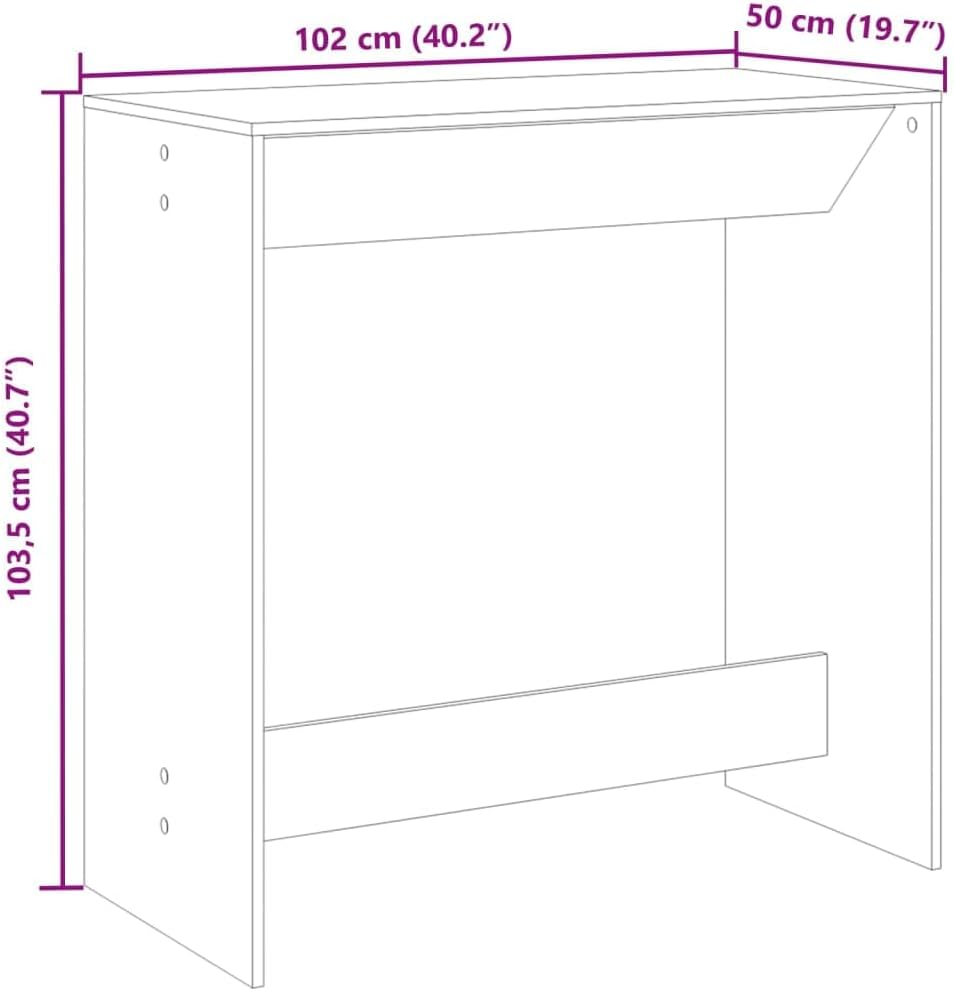 Bartisch Sonoma-Eiche 102x50x103,5 cm Holzwerkstoff Bartisch, Bistrotisch Bartheke für Hausbar, Wohnzimmer und Esszimme