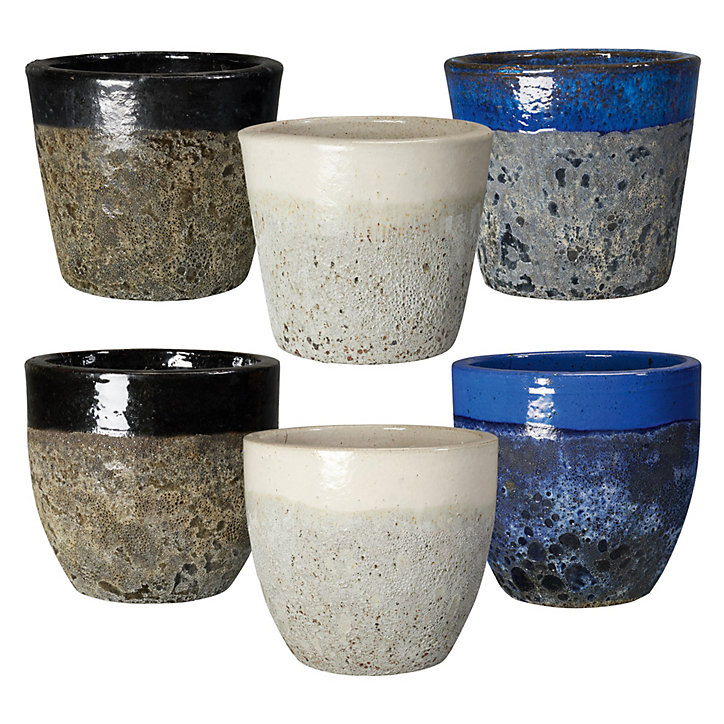 Vase Seaside en terre cuite émaillée artisanale diamètre 28cm Deroma