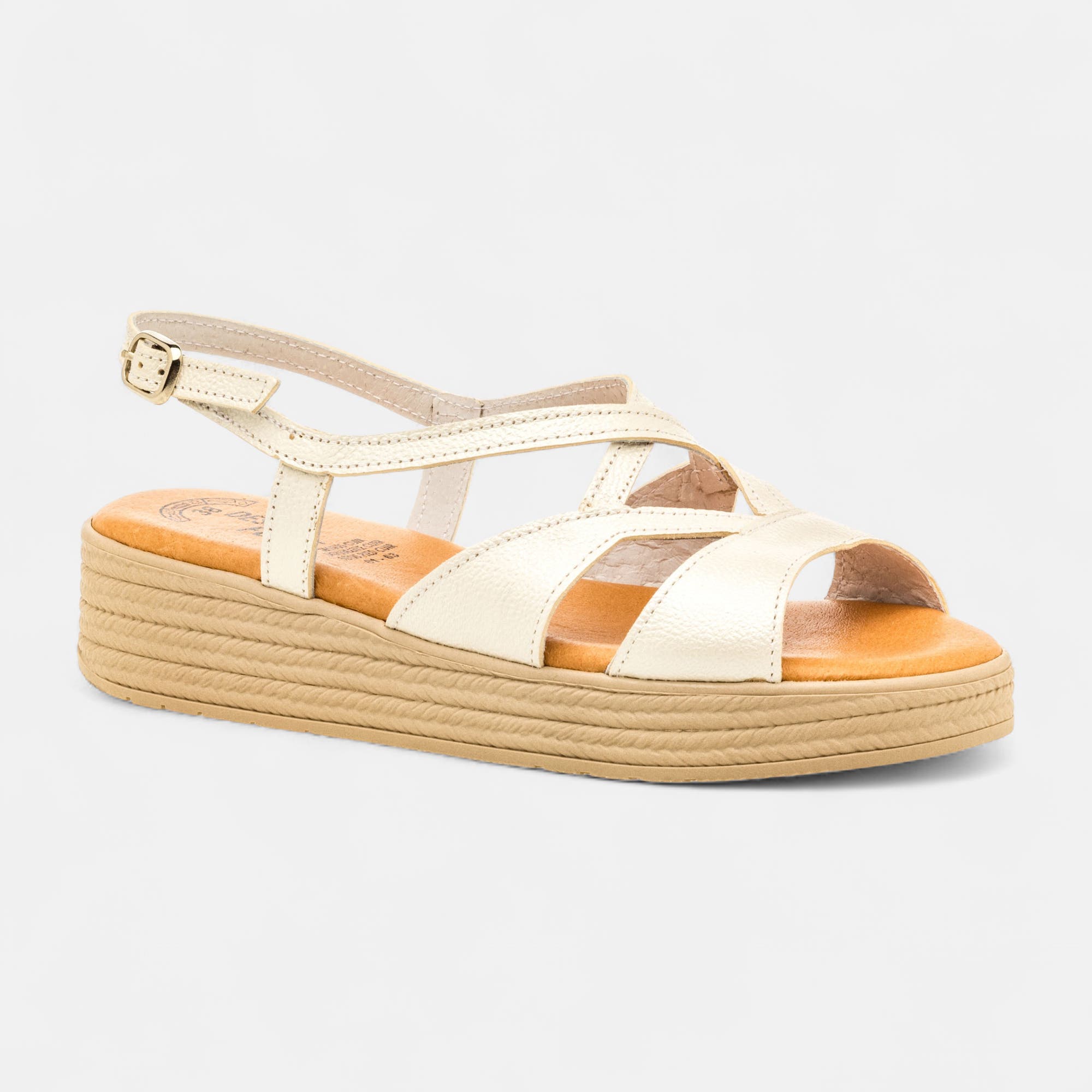 Sandales Femme en cuir beige