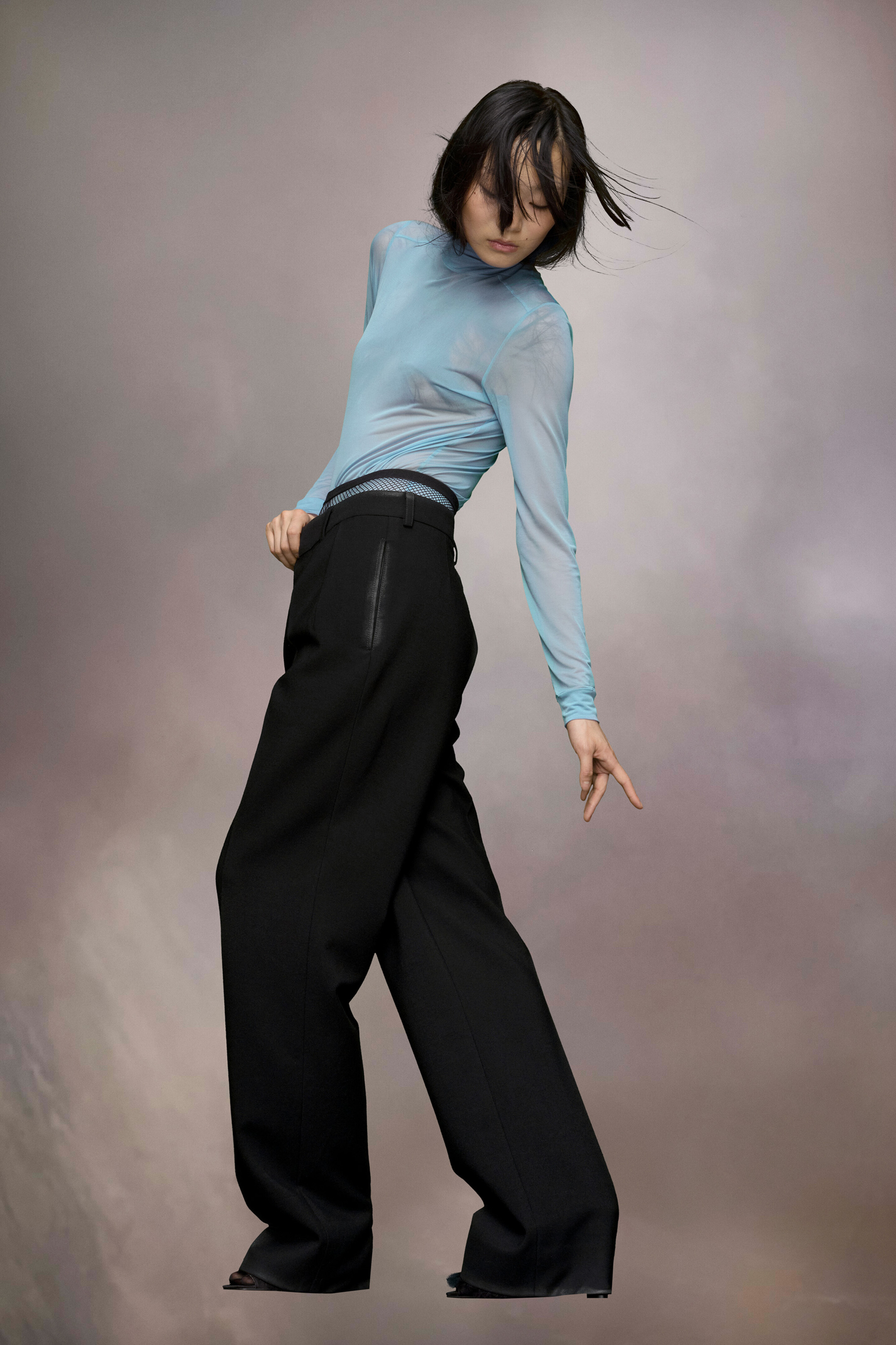 Pantalon en gabardine de laine