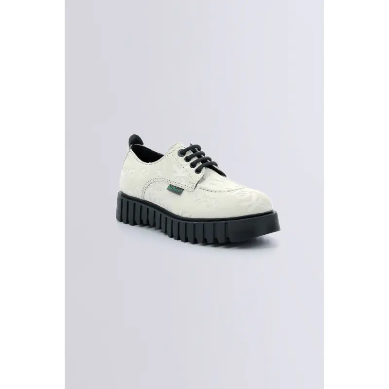 Kick famous Blanc casse DERBIES Cuir  Femme