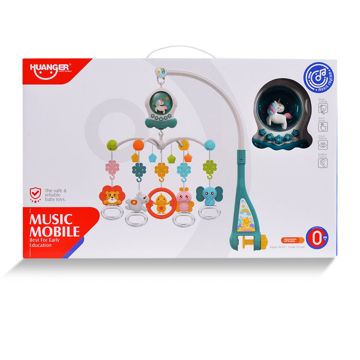 Moni Musik-Mobile Einhorn HE0311 Lichtfunktion, Melodien, Musikpanel, ab Geburt grün