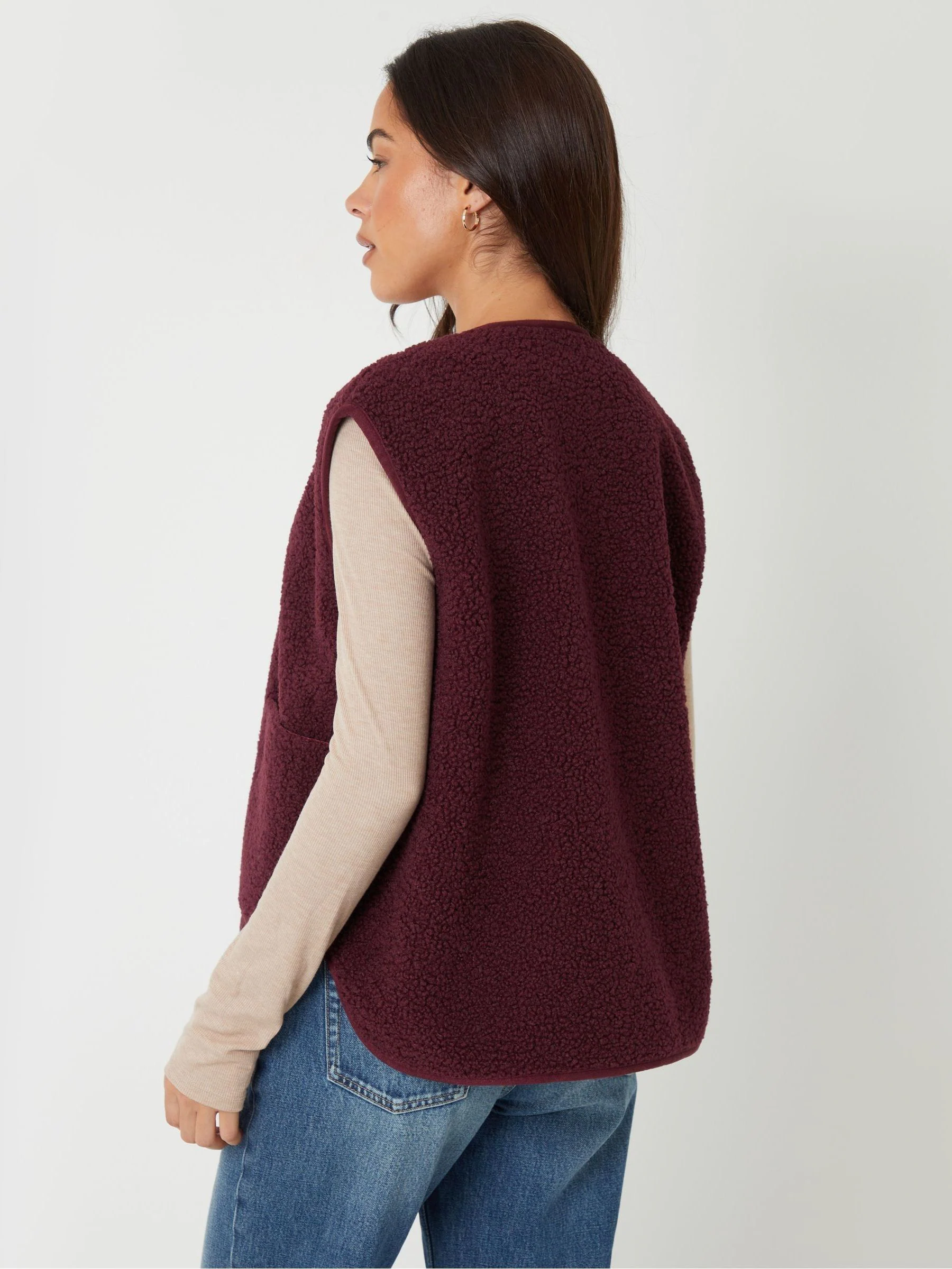 Rood - Threadbare omkeerbaar gilet met borg