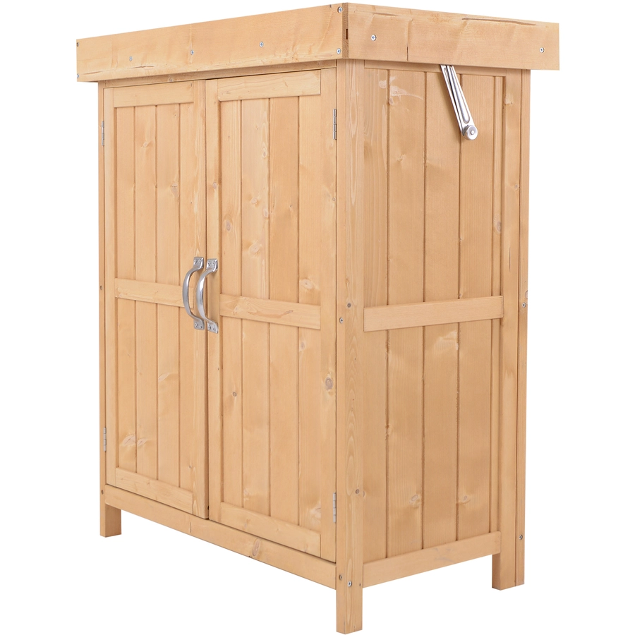Outsunny Geräteschrank mit 2 Fächer natur