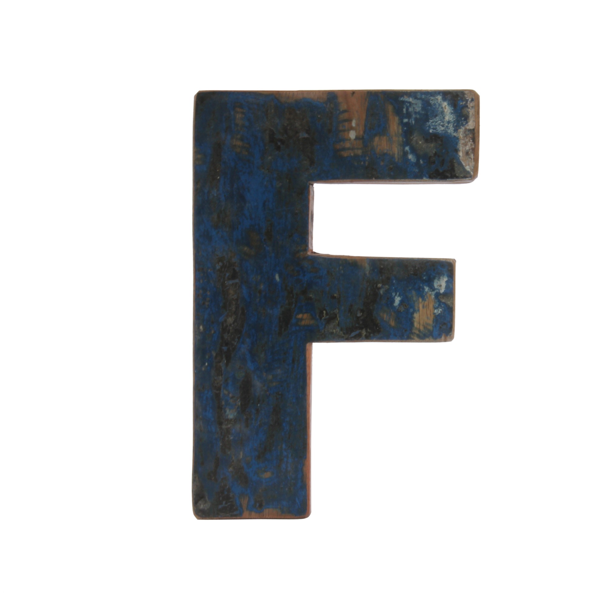 Holzbuchstabe 'F', mehrfarbig, T 2,5 cm, B 13 cm, H 19 cm von fischer's lagerhaus
