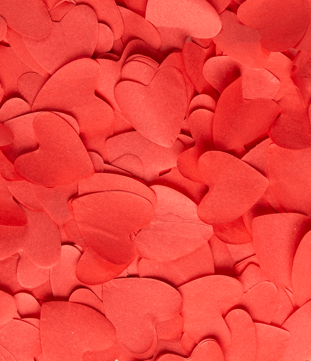 Hartjes Confetti Kanon Rood Papier 40cm