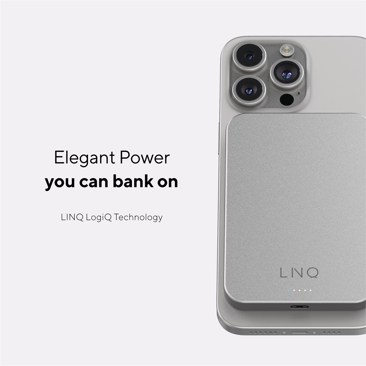 (20W) 5000mAh Magnetische MagSafe Powerbank USB C Ladegerät Qi2 Wireless Charger Power Delivery aus Recycelten Materialien (LQWP052) - Silber