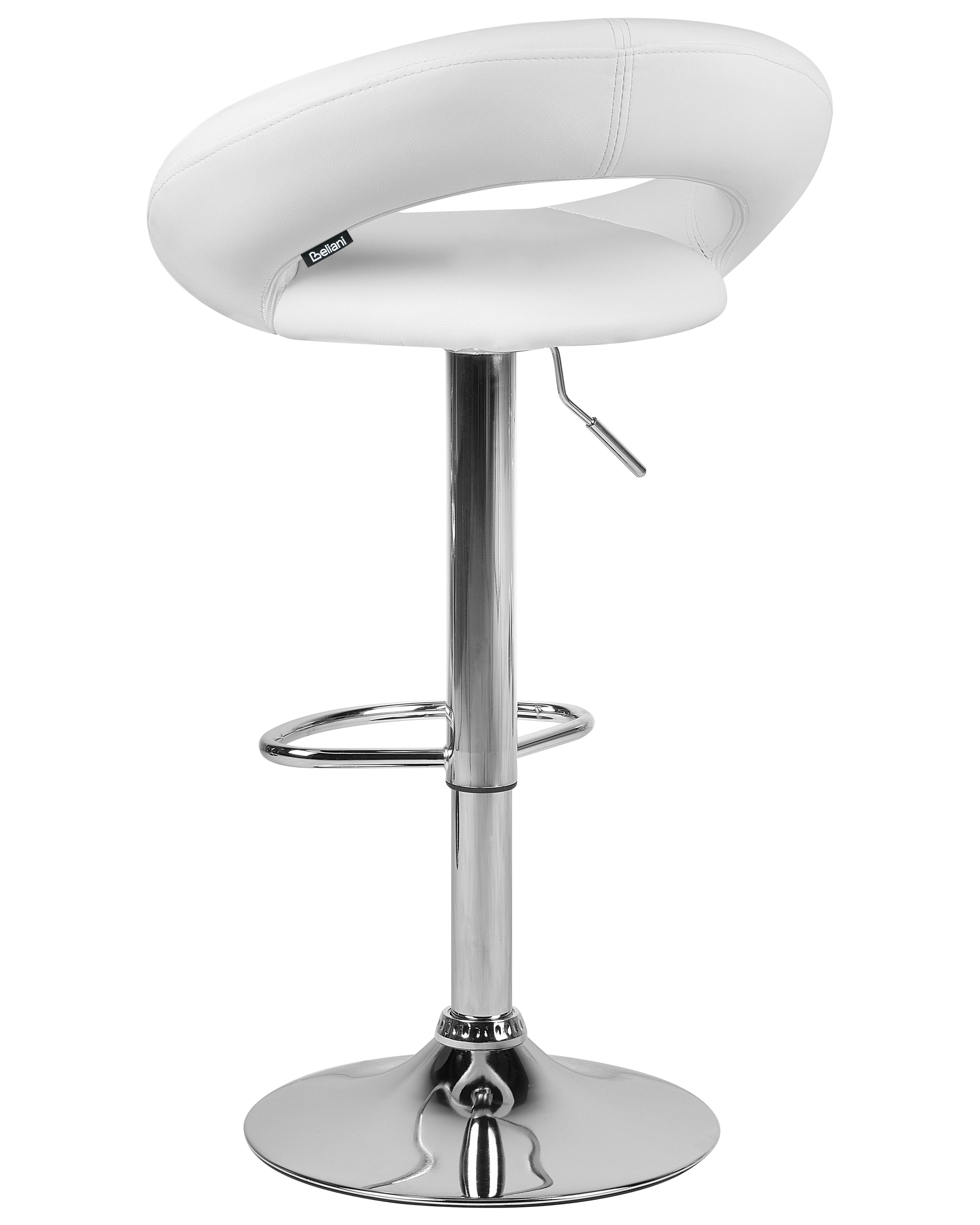 Set van 2 barstoelen PEORIA Kunstleer draaibaar Wit