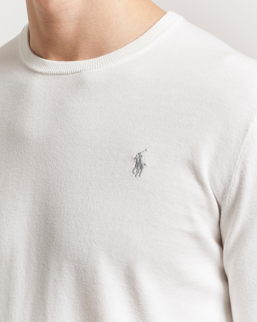 Polo Ralph Lauren Cotton Crew Neck Sweater Deckwash White