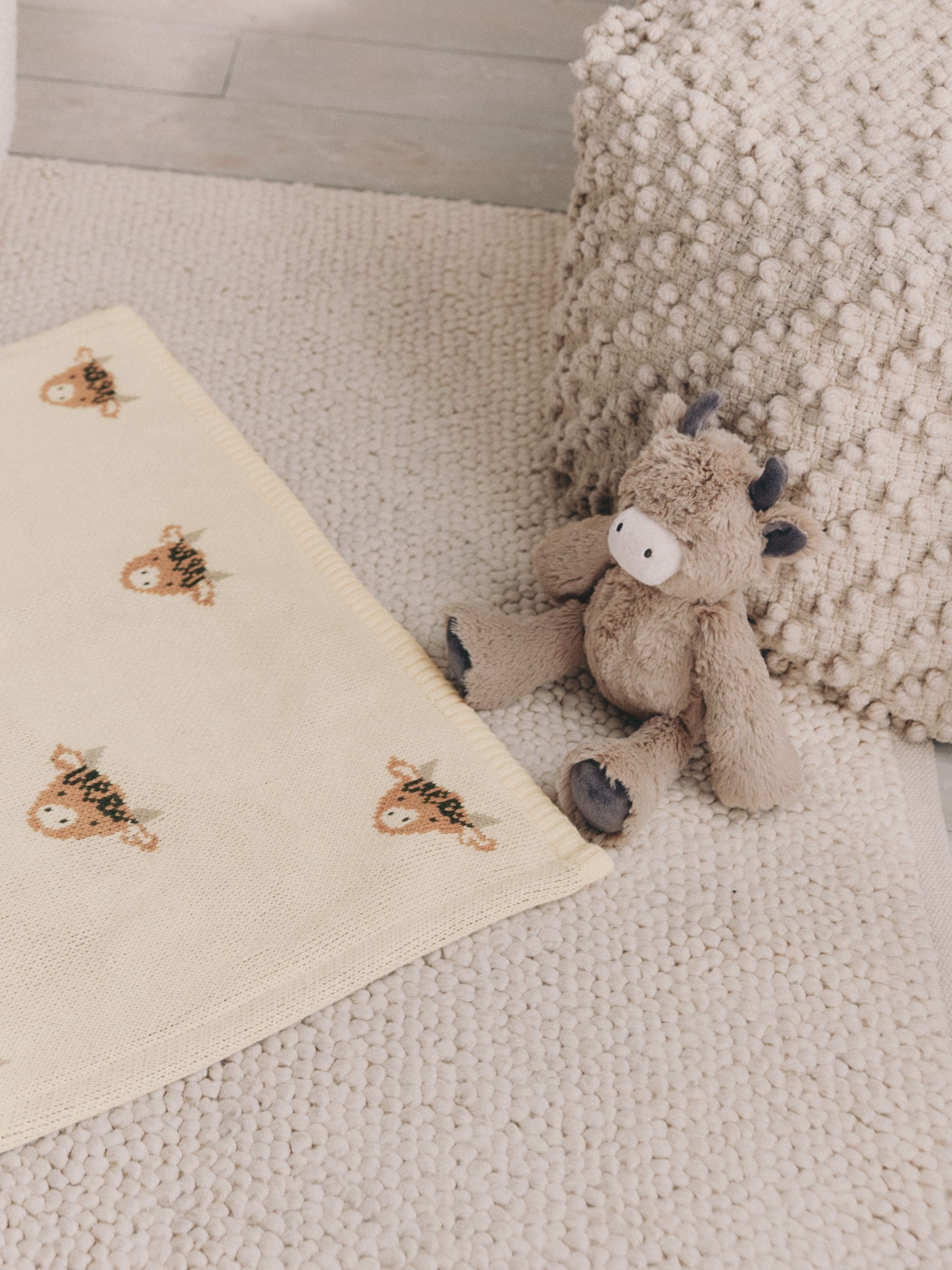 Gebreide babydeken met fleece voering