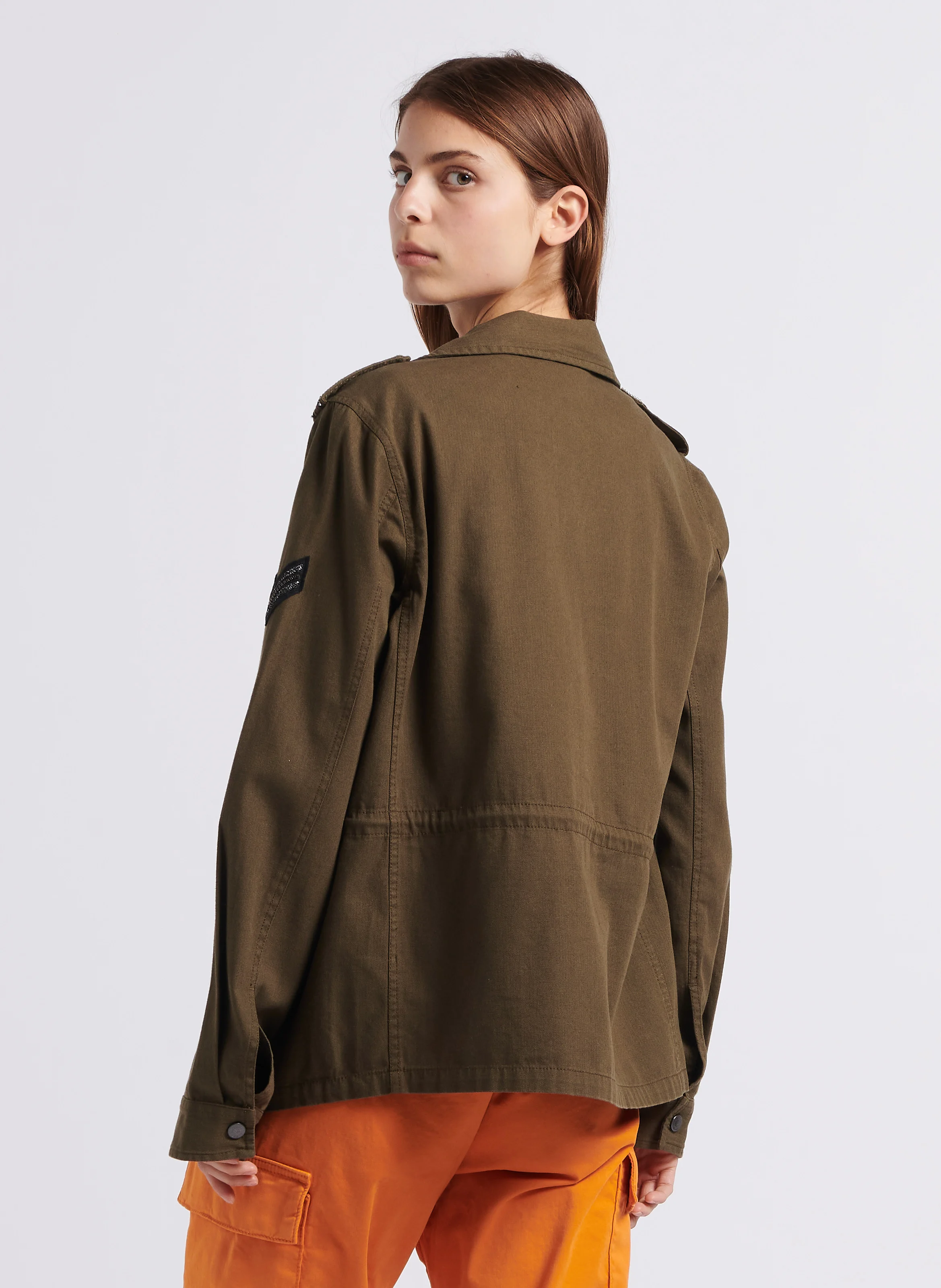 Saharienne col classique en coton | Vert