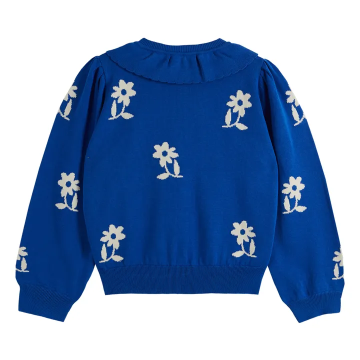 Emile et Ida Gilet Zeuri Fleurs Coton Bio - Collection Femme | Bleu