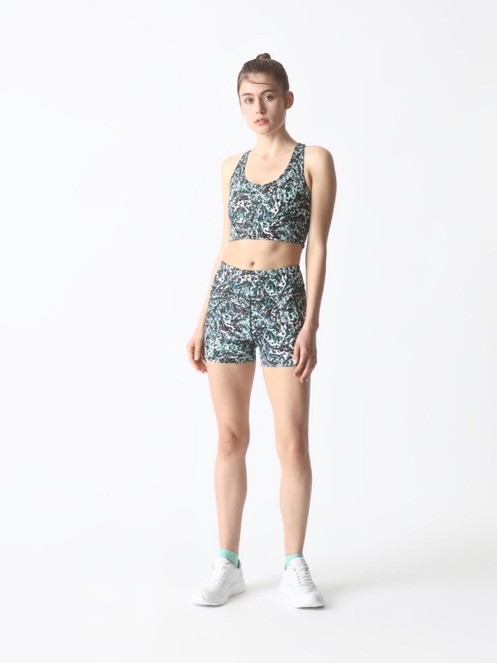 Short esportivo curto - Branco/verde