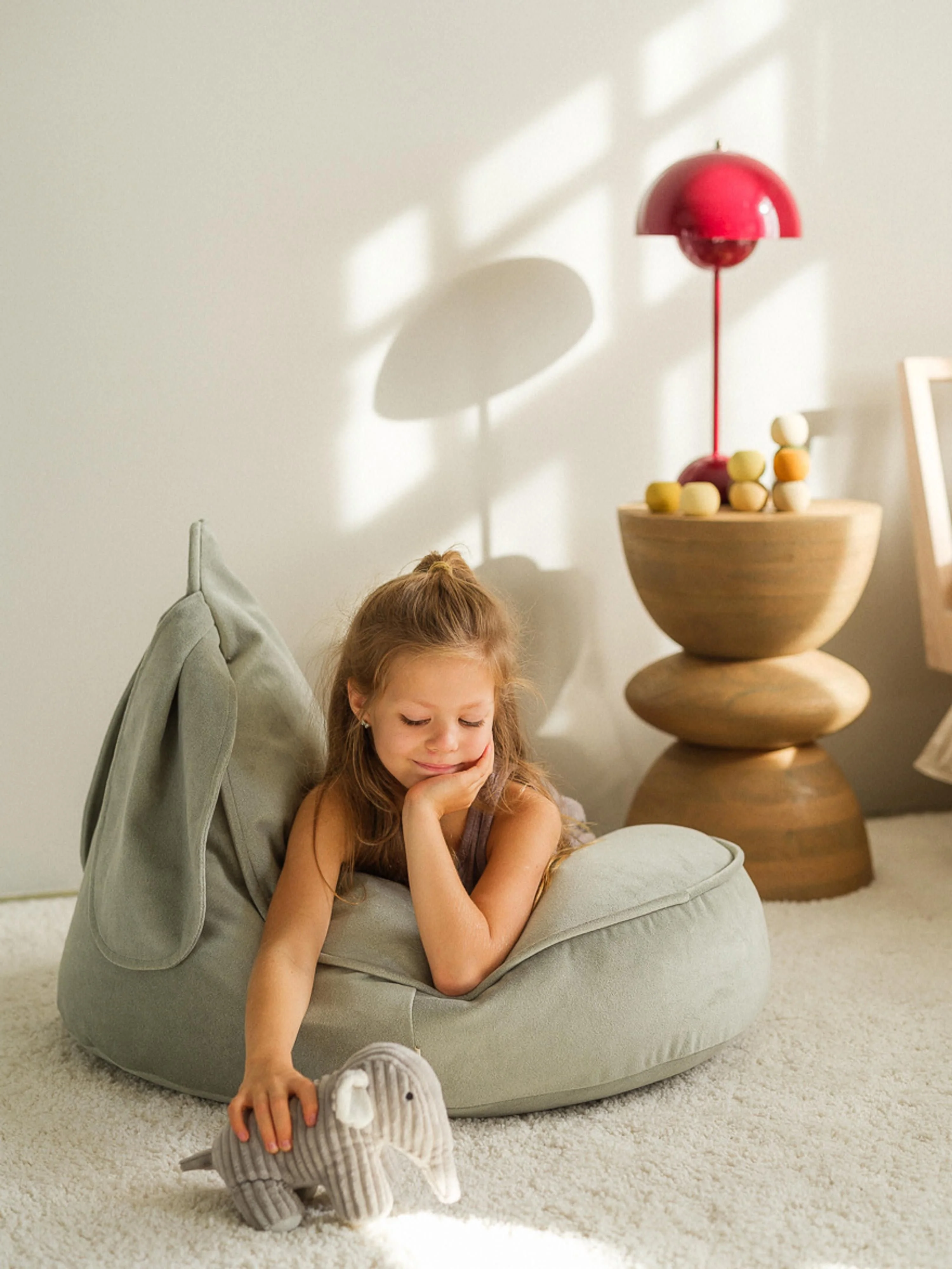 Kinderen fluwelen zitzak Bunny