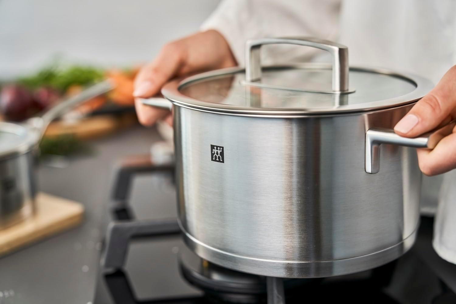 ZWILLING Vitality Kochtopf-Set 5-teilig mit Glas-Deckel, Induktionsgeeignet, Unbeschichtet, Edelstahl, Silber