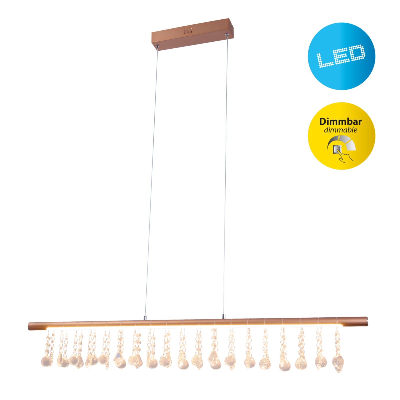 LED-Pendelleuchte NOBILIS - Gold - 100 cm - dimmbar