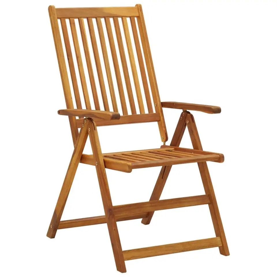 vidaXL - Verstelbare tuinstoelen - Grijs - Acaciahout - 4 stuks - 120x50x3 cm