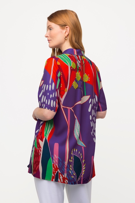 Long-Hemdbluse, Lyocell, Hemdkragen, Halbarm
