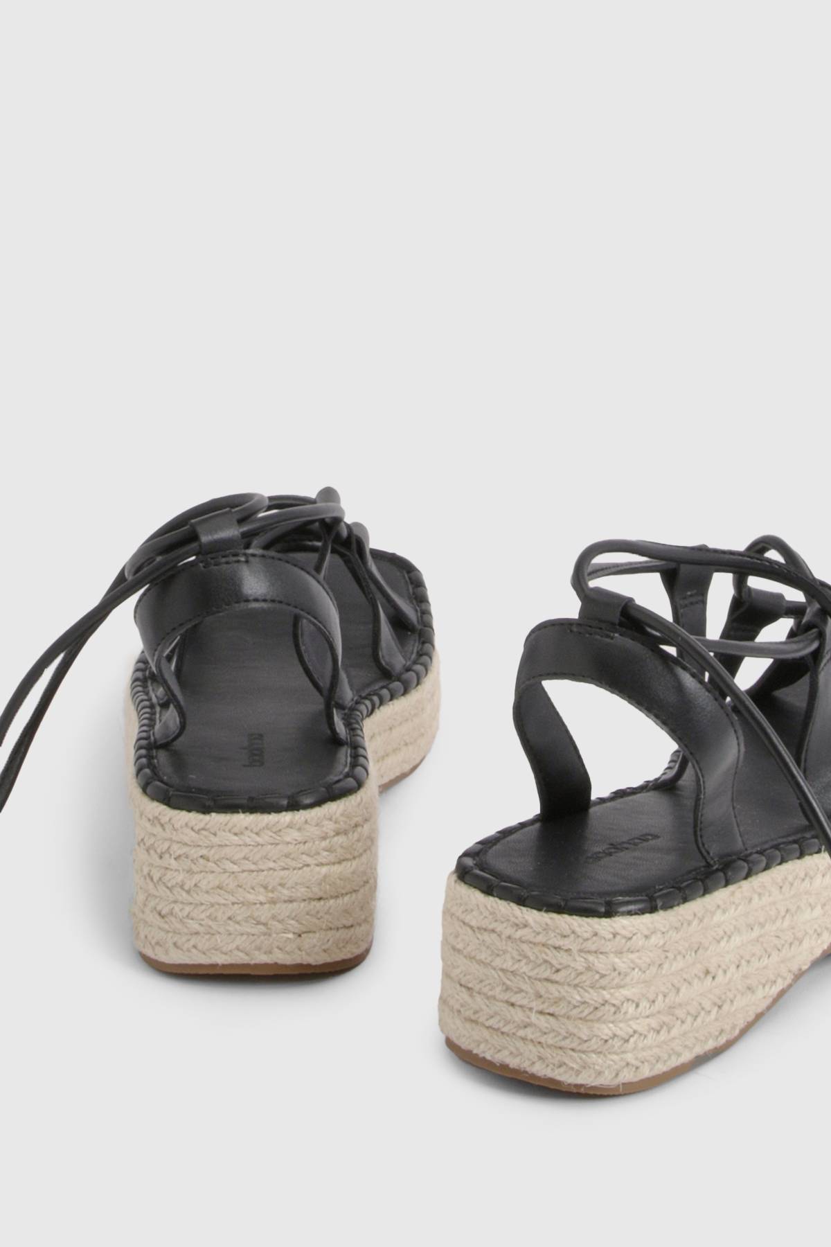 boohoo Sandales Compensées Espadrilles À Lanières Style Gladiateur