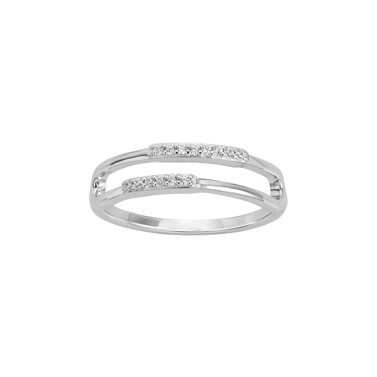 Bague en Argent avec oxyde de zirconium blanc