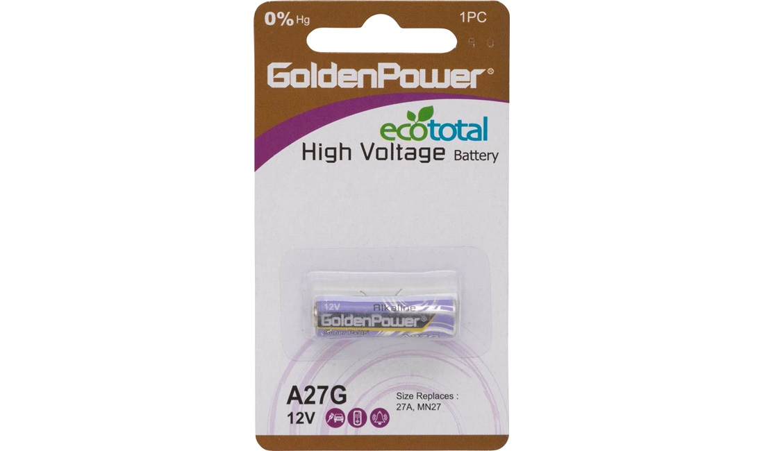 Alkaline batteri A27 27A Ø7,7X28mm
