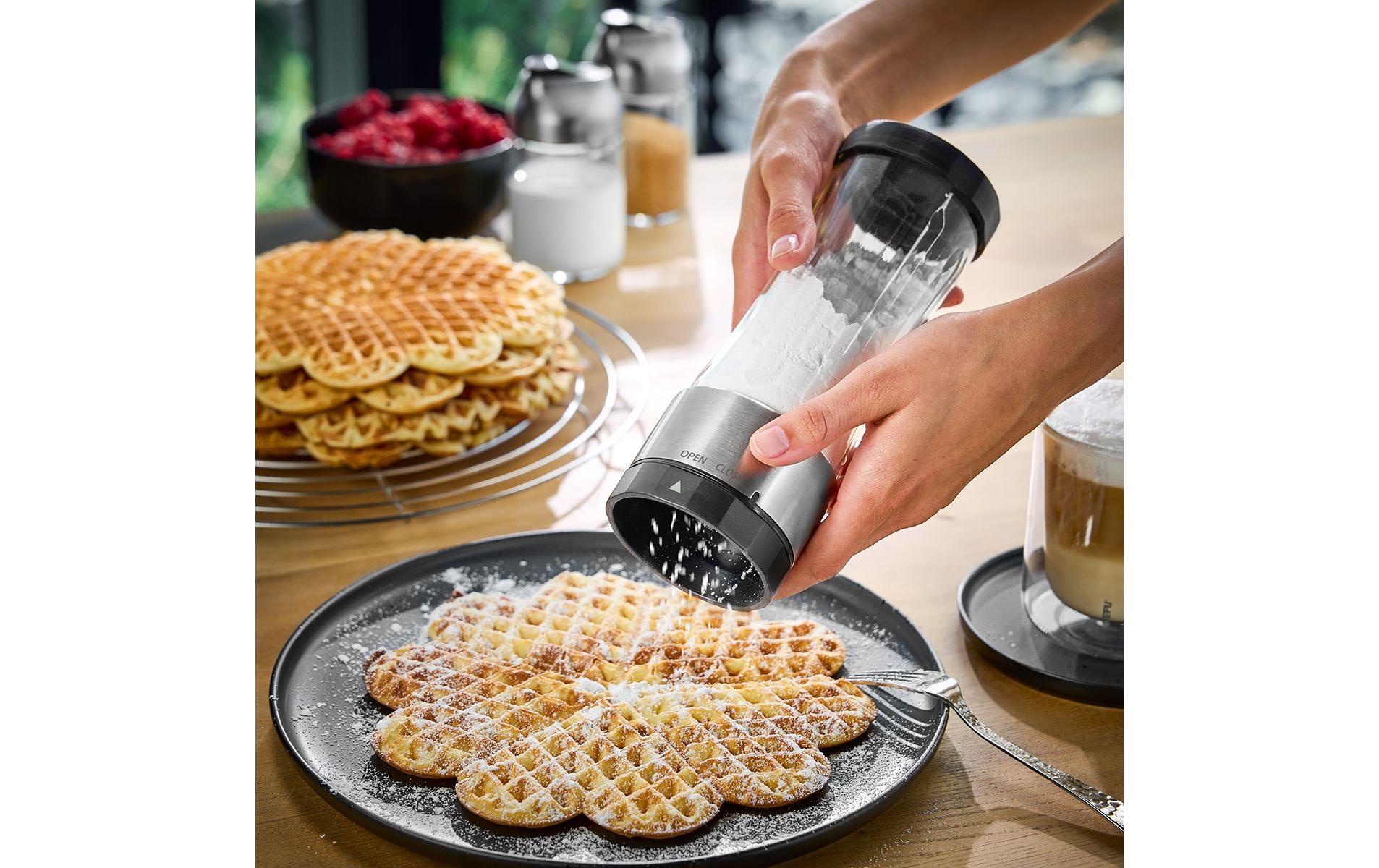 Puderzuckermühle Dispenso Schwarz/SilberMühle für bis zu 200 g Puderzucker