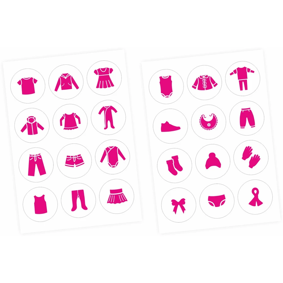 Nikima Möbelaufkleber Ordnungssticker für Kleidung pink weiß pink