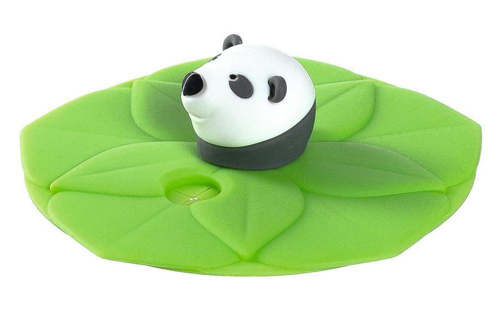 Glasabdeckung Bambini Panda Grün/Schwarz/WeissGlasabdeckung aus Silikon für Bambini-Gläser