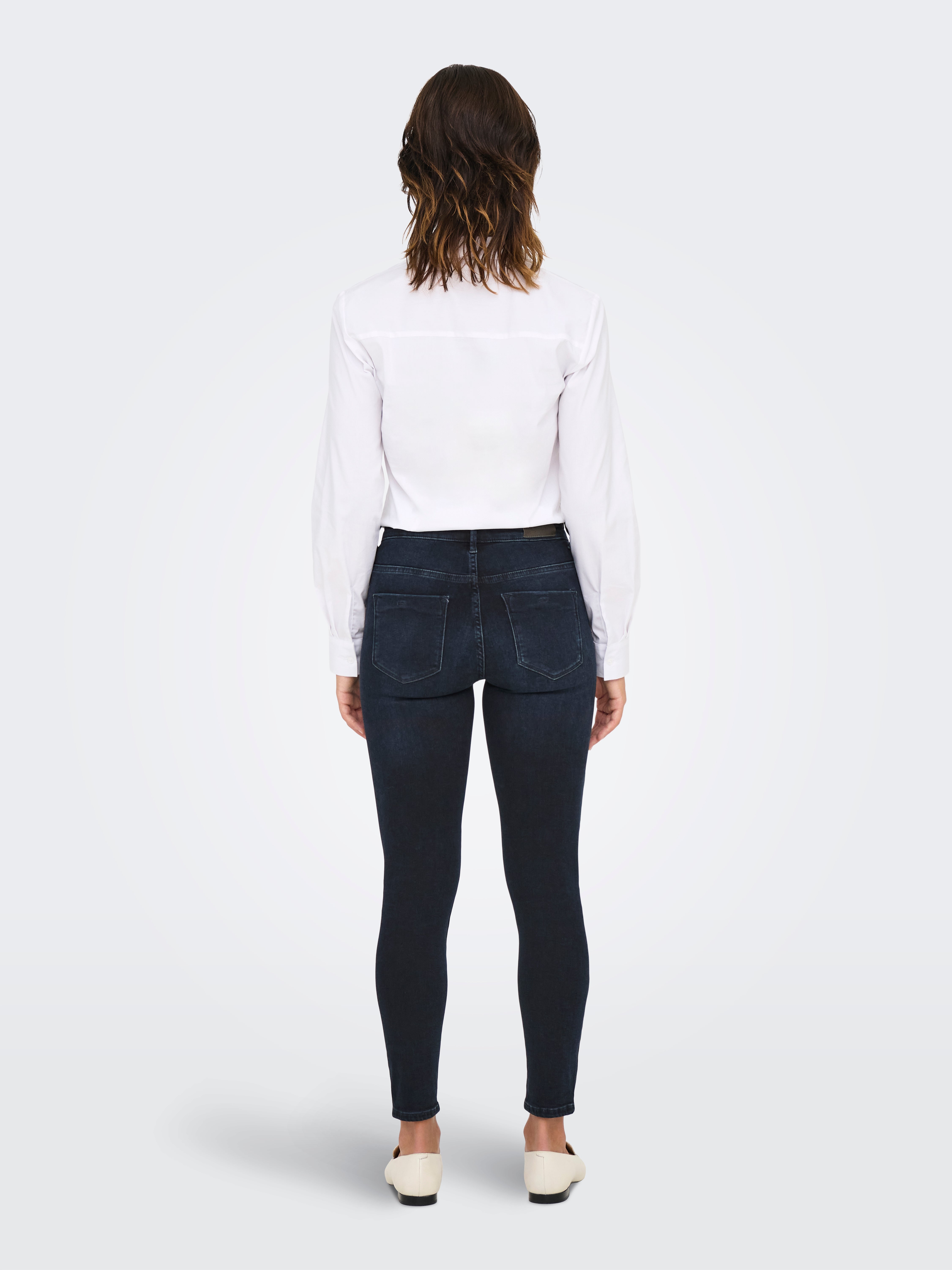 ONLFOREVER Hohe Taille Skinny Fit Jeans Blue Black Denim