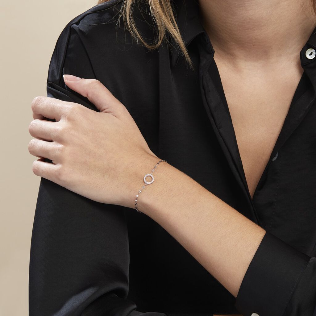 Bracelet Argent Blanc Toya Oxydes De Zirconium