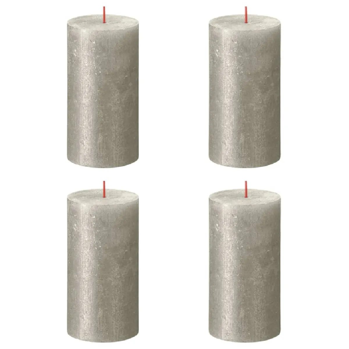 Bolsius Bougies Pilier Rustiques Champagne 4 pcs