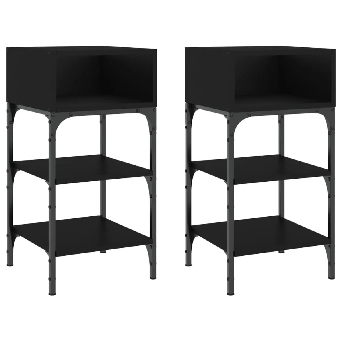 vidaXL Tables de chevet - Noir