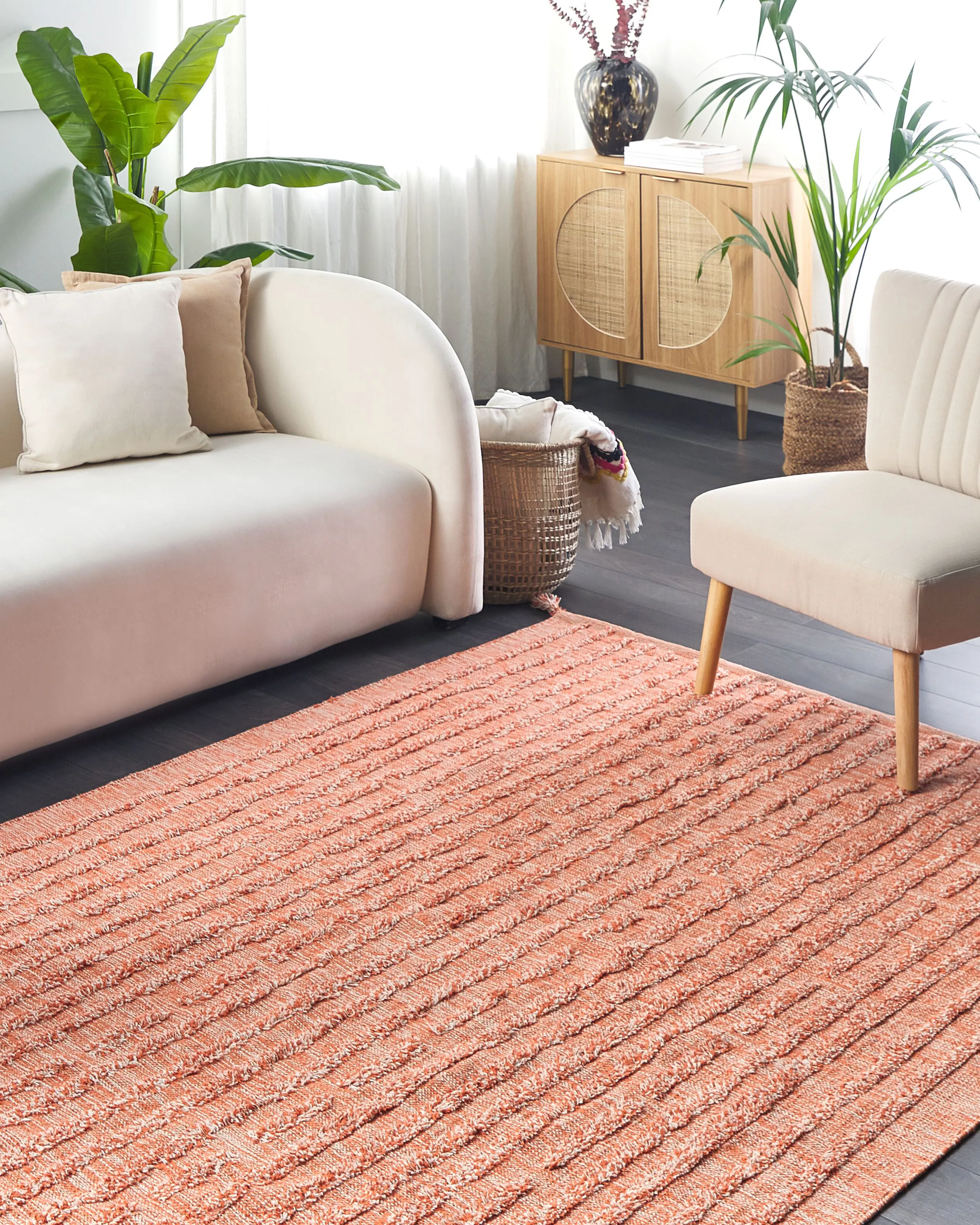 Vloerkleed MUGLA Oranje 160 x 230 cm Katoen