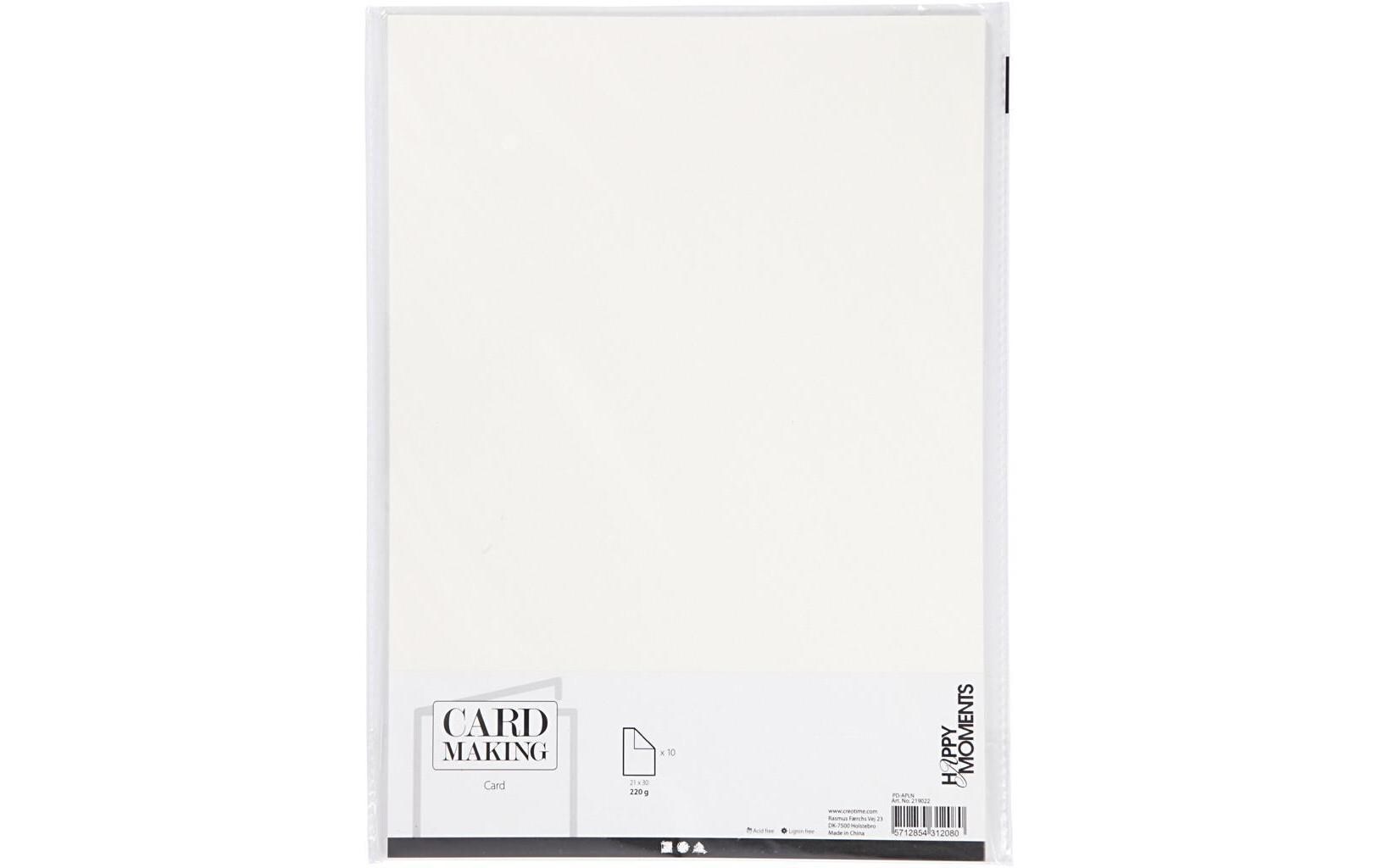 Fotokarton A4, 10 Blatt, CremeBastelpapier